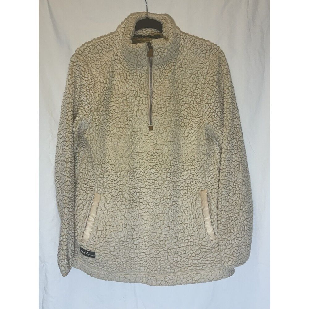 Simply Southern Women's Faux Sherpa Jacket 1/4 Zip Pullover Pockets Soft‎ Size M